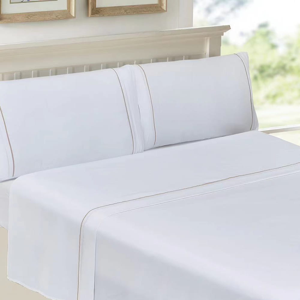 Polyester microfiber home textile single/double solid color bed sheet