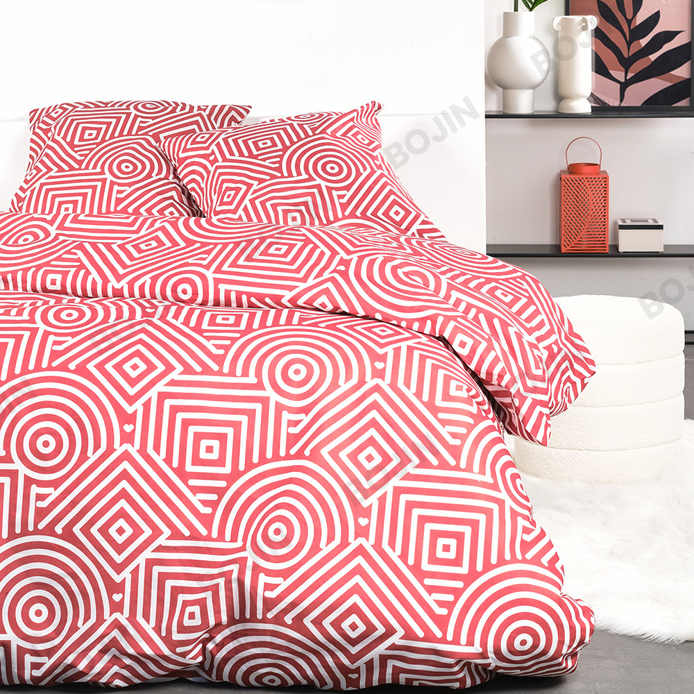 100% polyester 65-120gsm 140*200 cm printed microfiber duvet bedding set