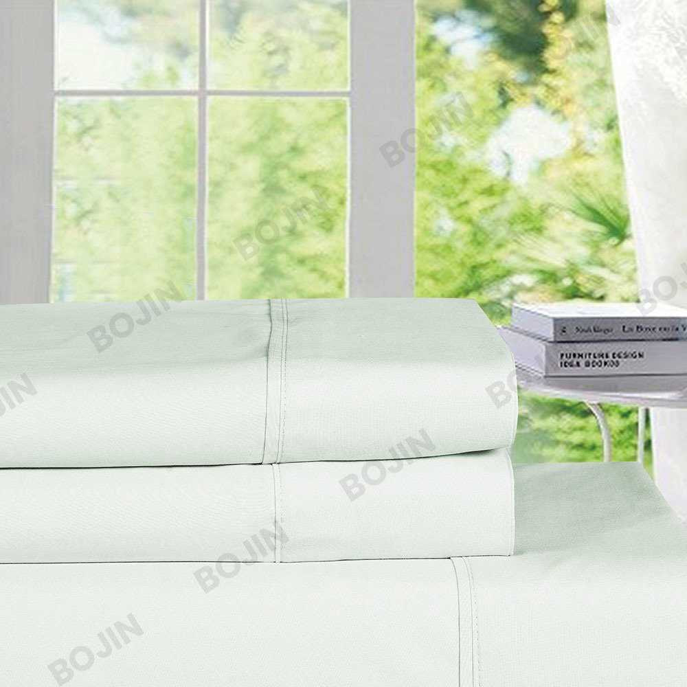 Home textile 3/4pcs luxury 100% polyester microfiber solid fitted sheet set bedding set