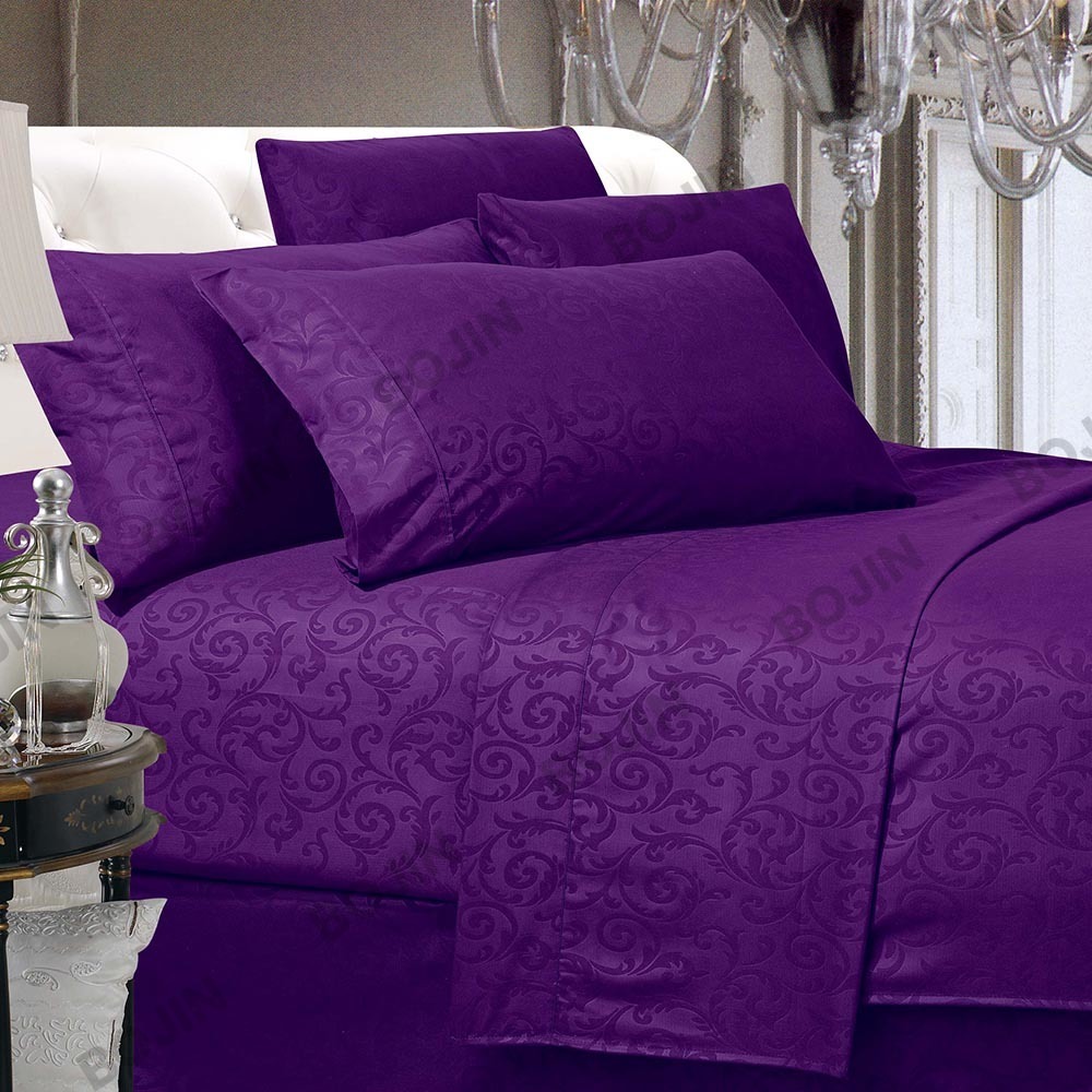 100% polyester microfiber solid embossed fitted sheet set bedding set